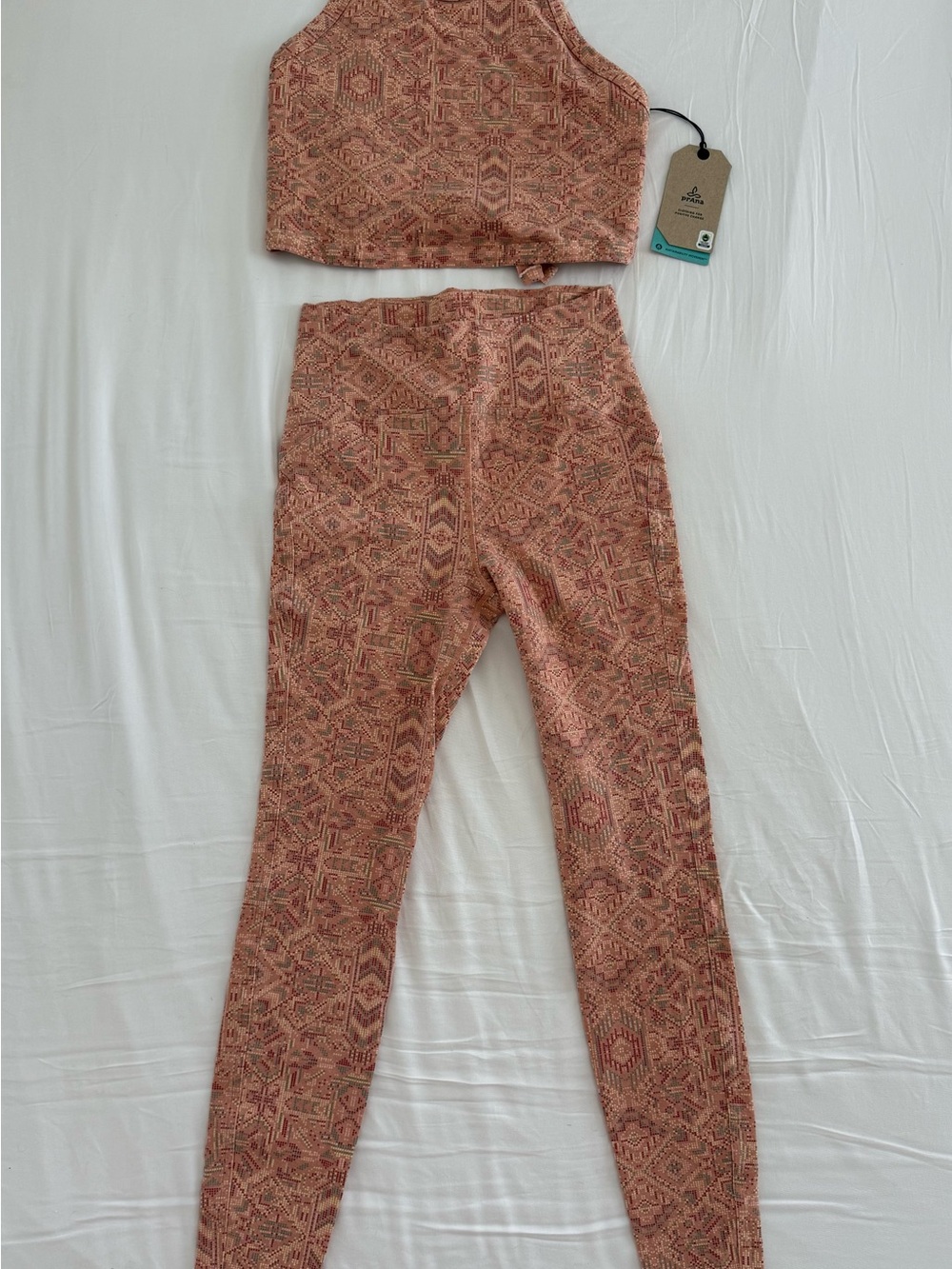 Prana Rust-Tone Geo Print Yoga Set